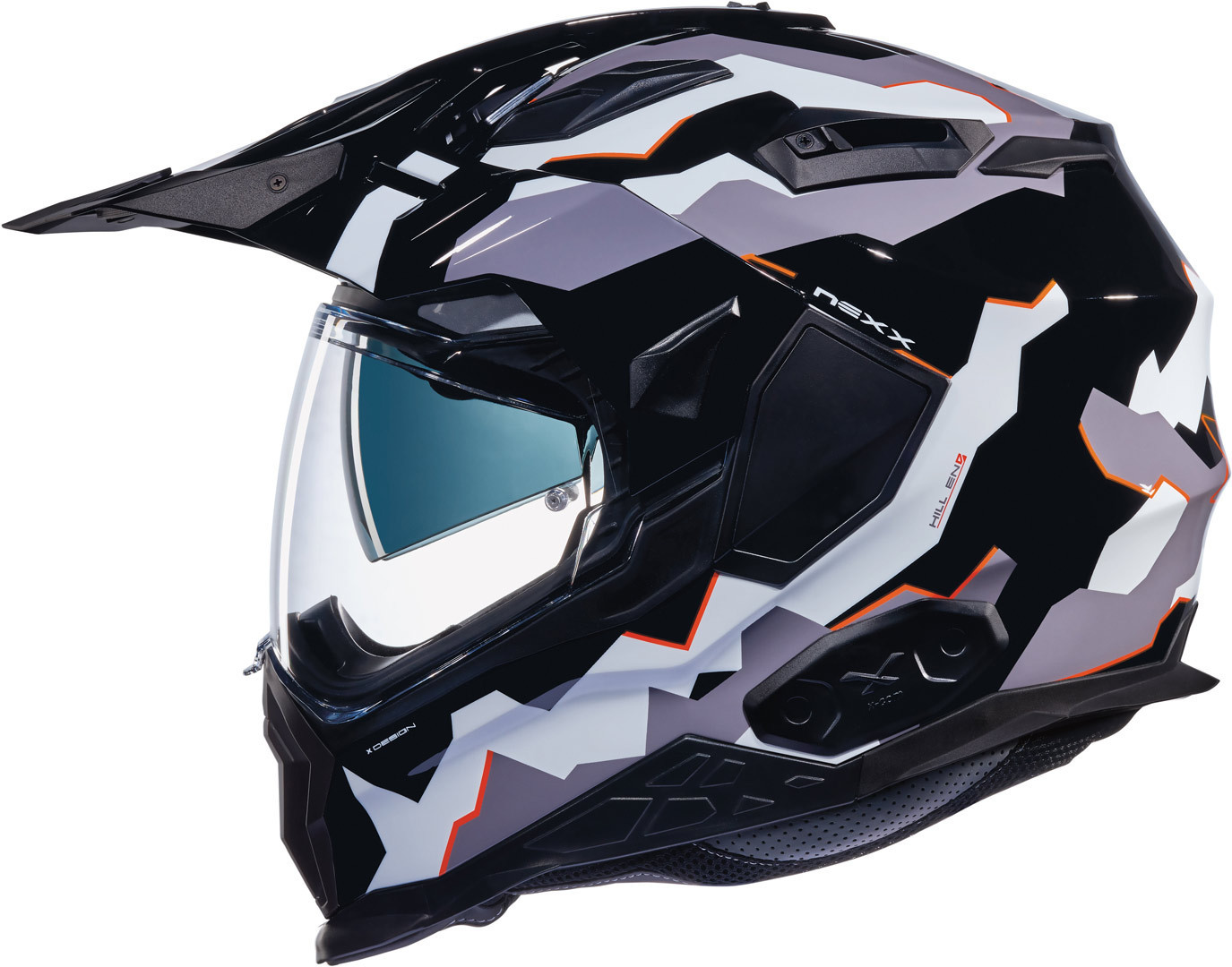 Nexx X.Wed 2 Hill End Country Helm, schwarz-weiss-orange, Gre 3XL, schwarz-weiss-orange, Gre 3XL