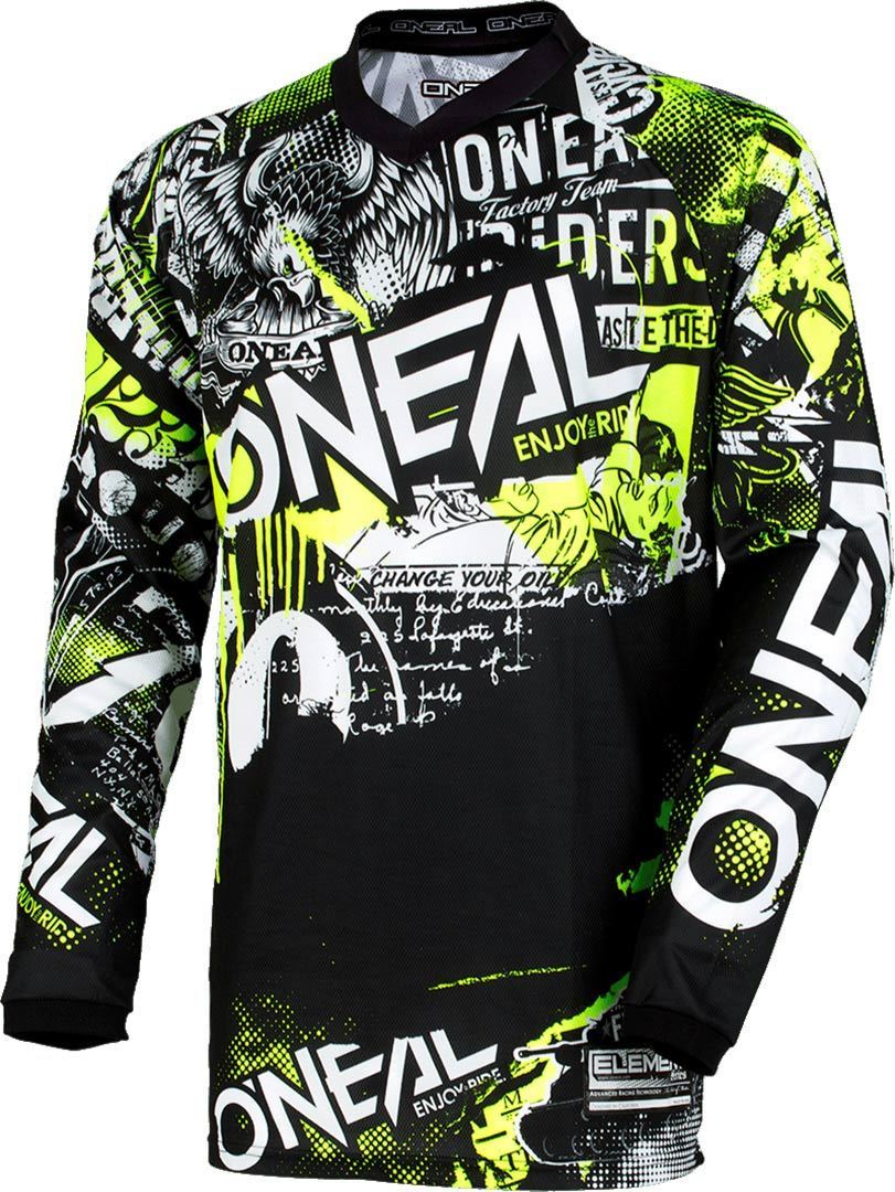 Oneal Element Attack Motocross Jersey, Gre L, Gre L