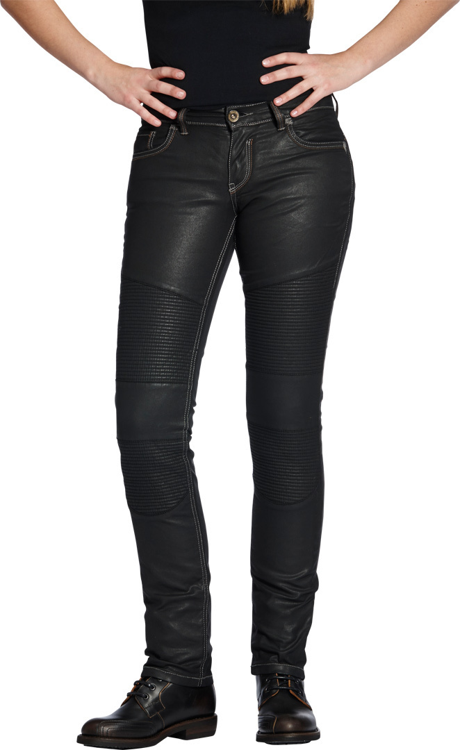 Rokker The Diva Biker Style Damenjeans, schwarz, Gre 29, schwarz, Gre 29